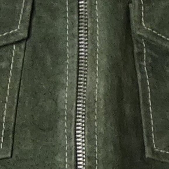 Vintage 90s Y2K Wet Seal Size 5 Olive Green Mini Skirt Suede RARE Punk Full Zip - Picture 4 of 6